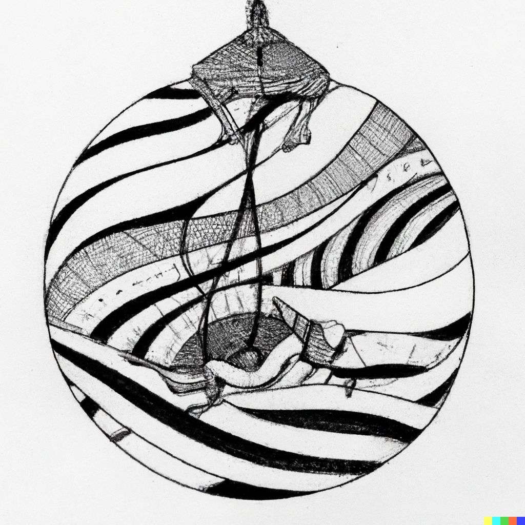 the discovery of gravity, zentangle drawing